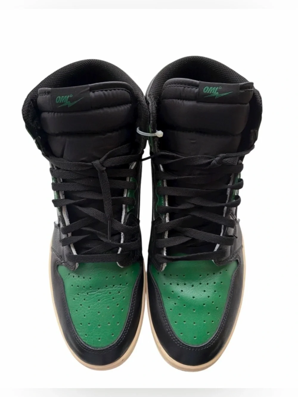High-Top Men's Sneakers in Black and Green